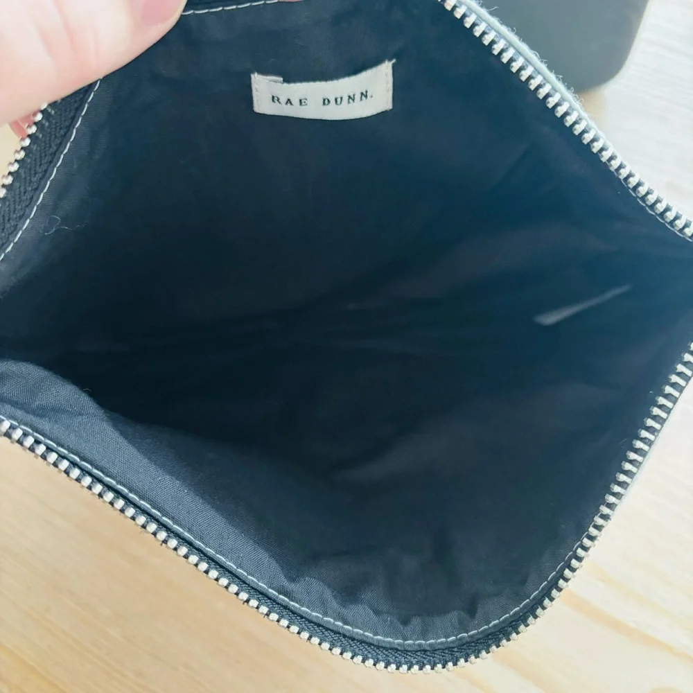 Rae Dunn Stuff‎ Black Interior Zipper Pouch Women’s Cosmetic Travel